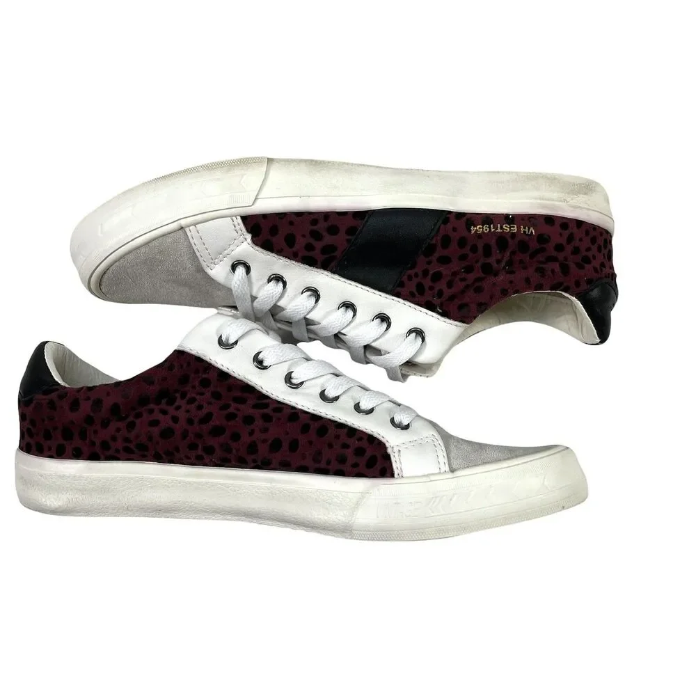 Vintage Havana Dina Wine Maroon Leopard Print Womans Size 10 Shoes Sneakers